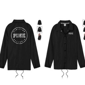 Victorias Secret Pink Snap Front Jacket Tunic Black & Silver. Size Small. NWT